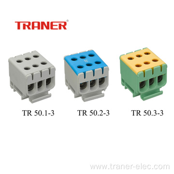 50mm2 3 Ways yellow/green Universal Terminal Block